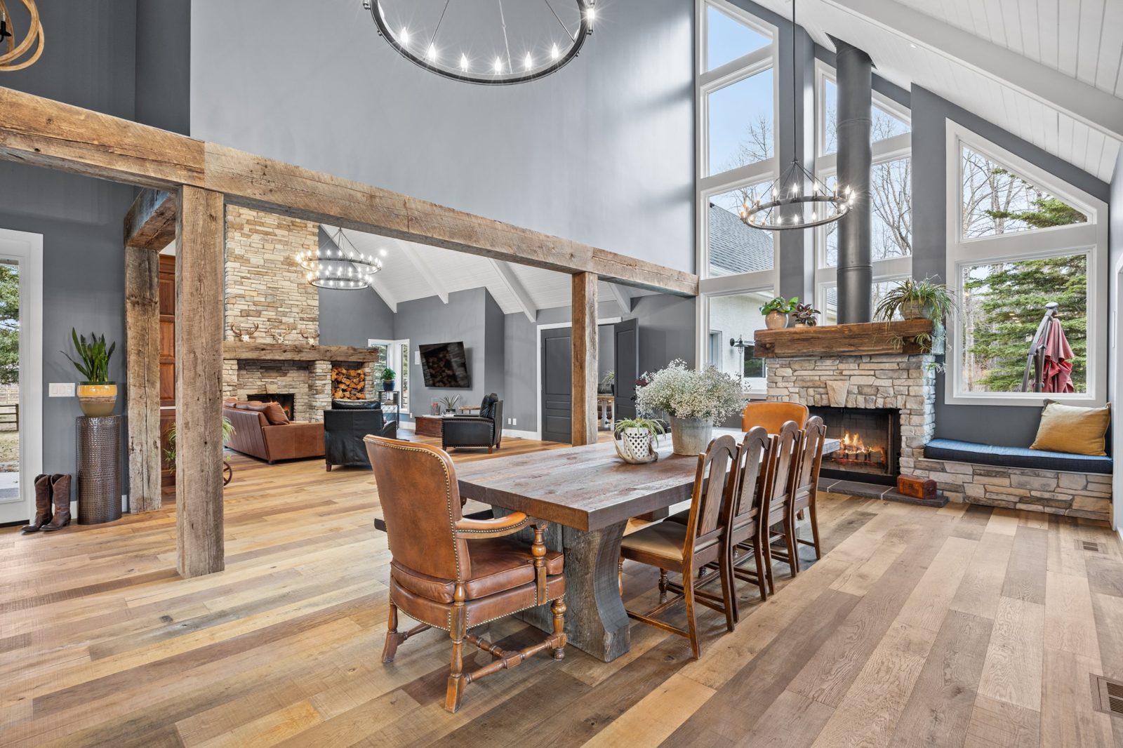 Bright great room in a Foothills home for a family relocating to Alberta